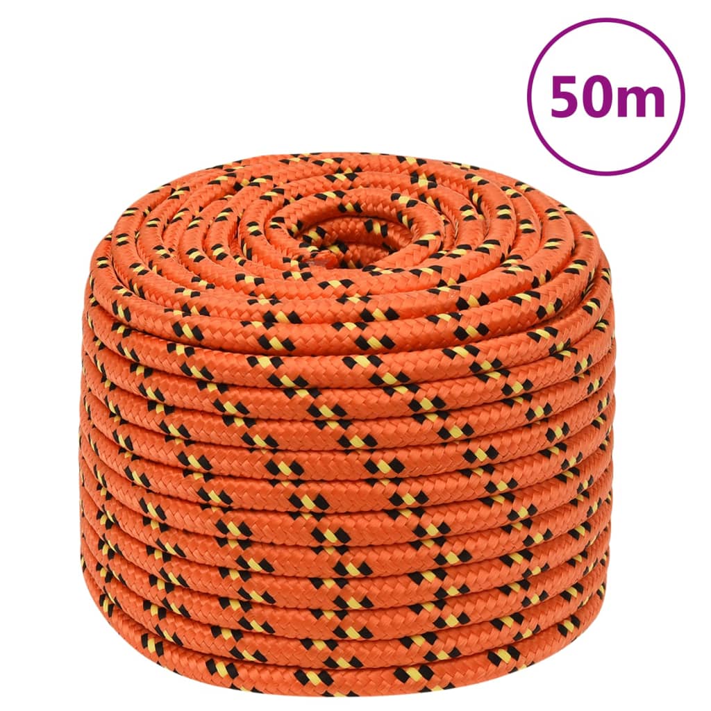Vidaxxl Bootsseil 12 mm 50 m Polypropylen Orange