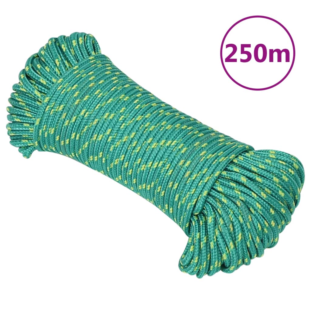 Corde à bateau Vidaxl 3 mm 250 m de polypropylène vert