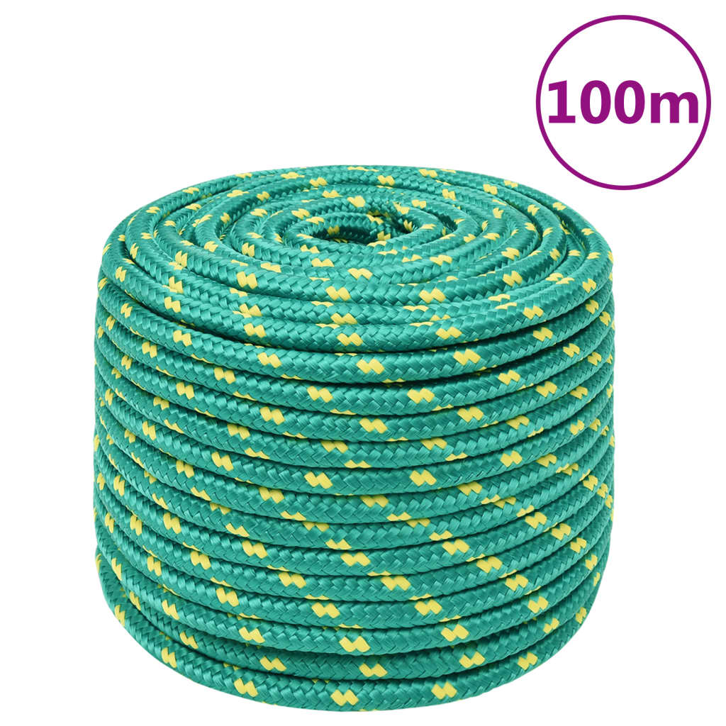 Vidaxl boottouw 12 mm 100 m polypropyleen groen