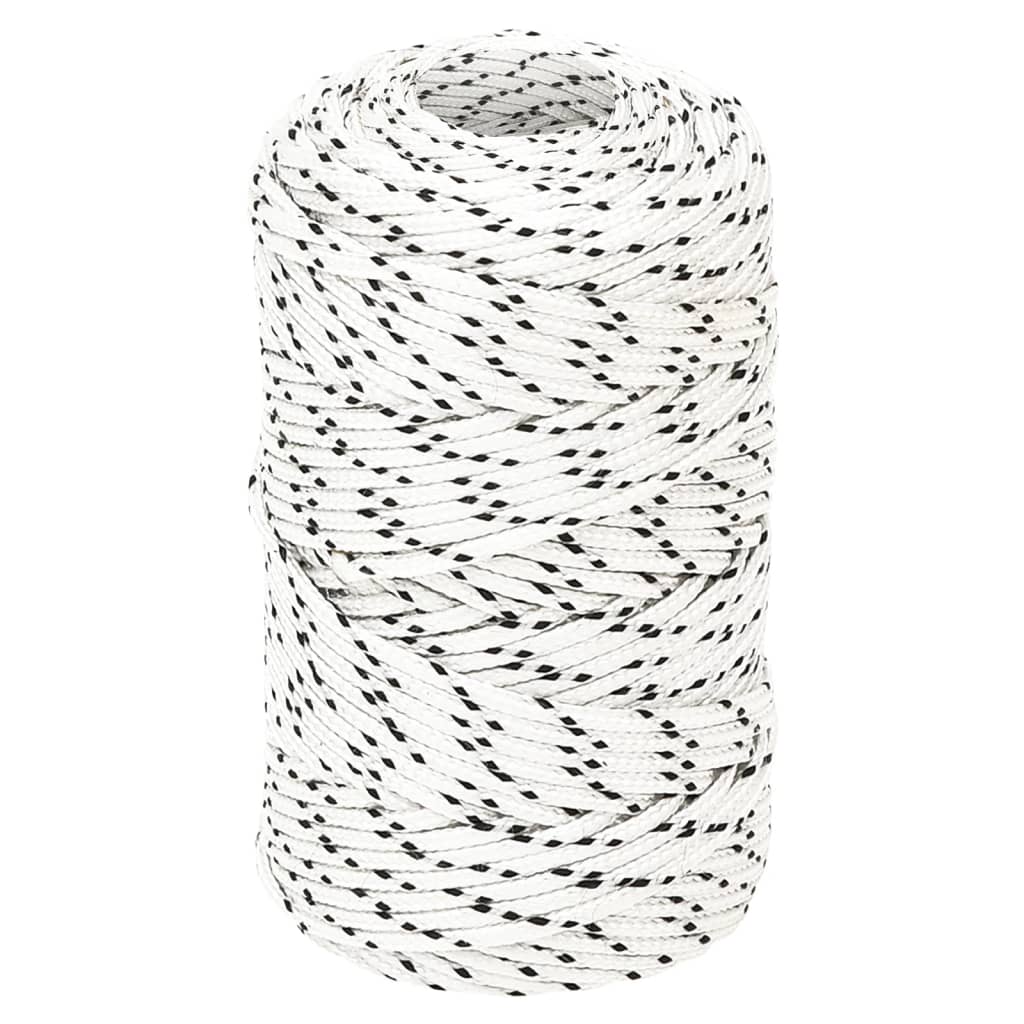 Vidaxl -Bootseil geflochten 2 mm x 500 m Polyesterweiß