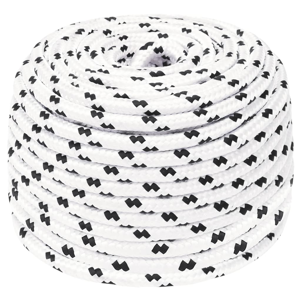 Vidaxl -Bootseil geflochten 6 mmx25 m Polyesterweiß