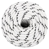 Vidaxl -Bootseil geflochten 14 mmx25 m Polyesterweiß