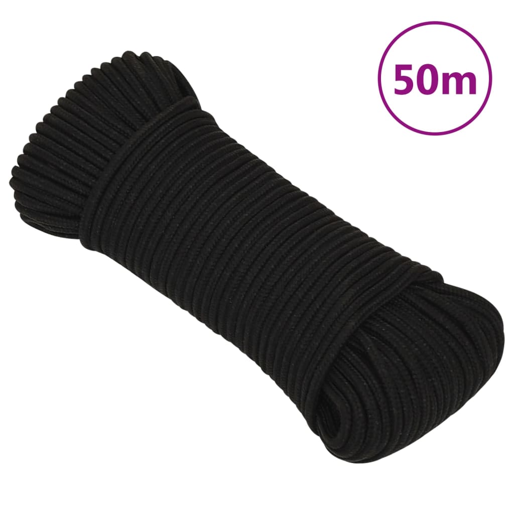 Vidaxl Werkouw 3 mm 50 m Polyesterschwarz