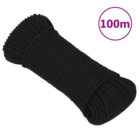 Vidaxx Arbeitsseil 3 mm 100 m Polyester schwarz