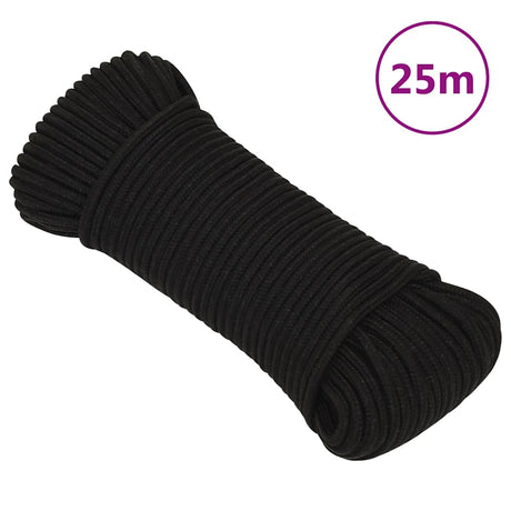 Vidaxl Werkouw 4 mm 25 m Polyesterschwarz