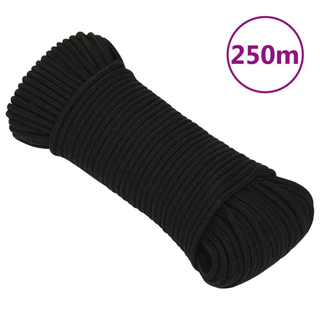 Vidaxx Arbeitsseil 4 mm 250 m Polyester schwarz