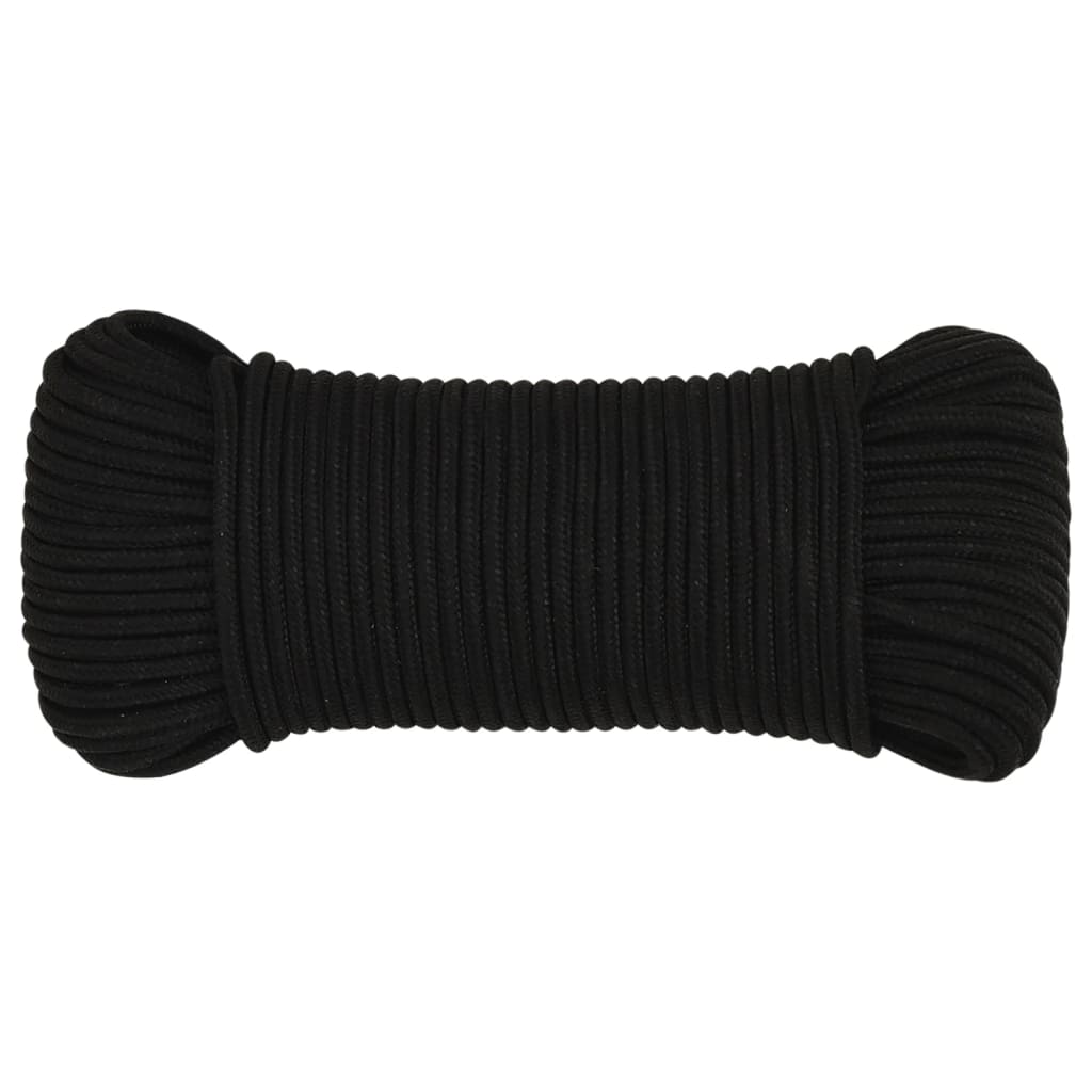 Vidaxx Arbeitsseil 5 mm 100 m Polyester schwarz