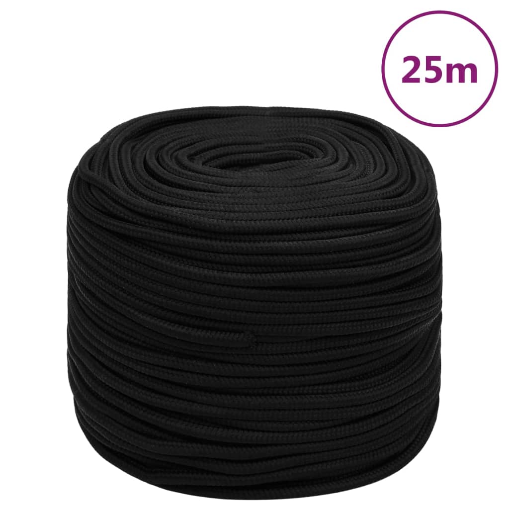 Vidaxl Werkouw 6 mm 25 m poliestere nero