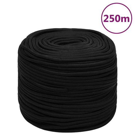 Vidaxx Arbeitsseil 6 mm 250 m Polyester schwarz