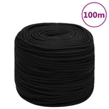 Vidaxl werktouw 10 mm 100 m polyester zwart