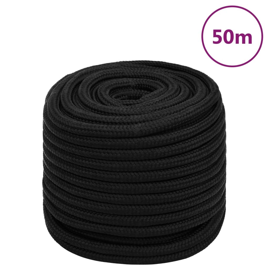 Vidaxl werkouw 16 mm 50 m Polyester schwaarz