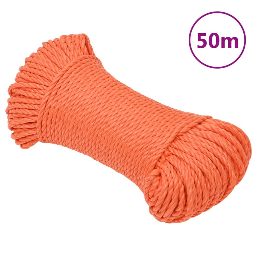 Vidaxl Werkouw 8 mm 50 m Polypropen Oranje