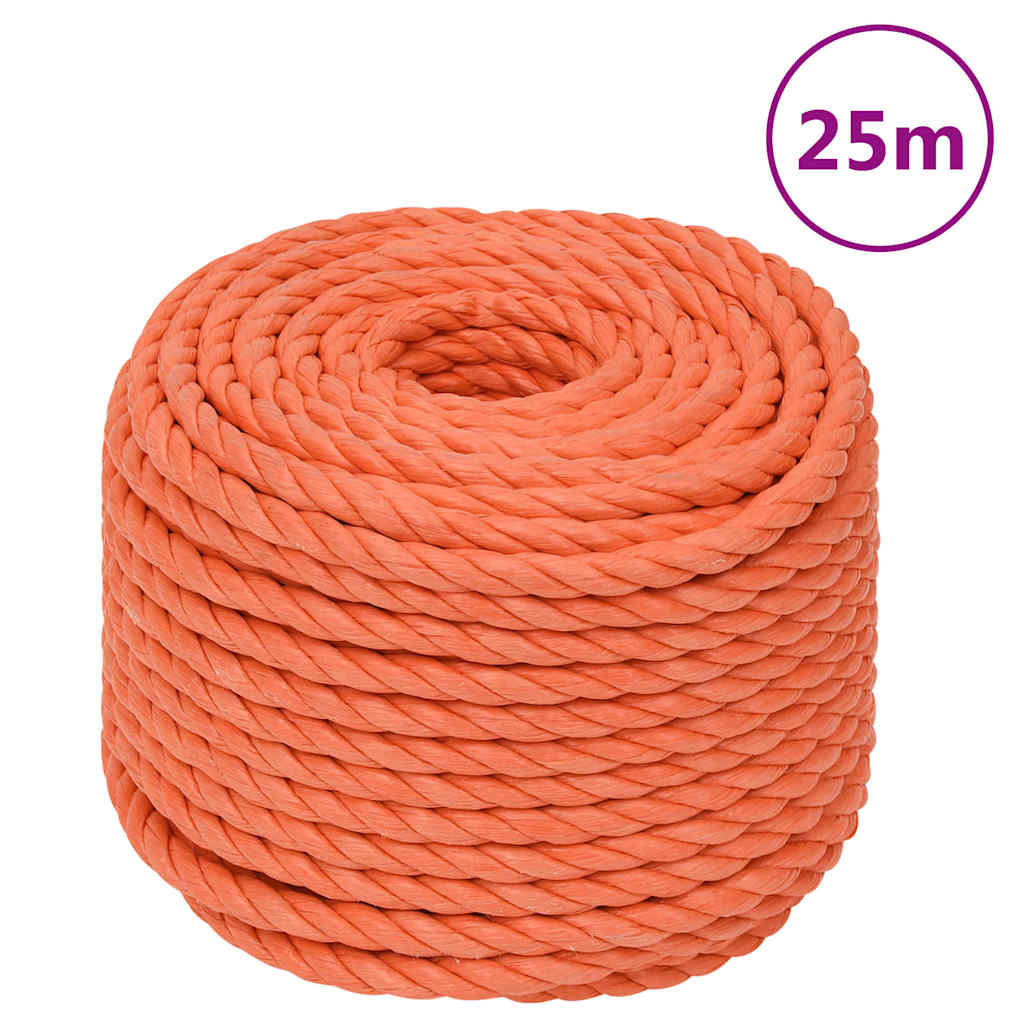 VidaXL Arbeitsseil 20 mm 25 m Polypropylen Orange