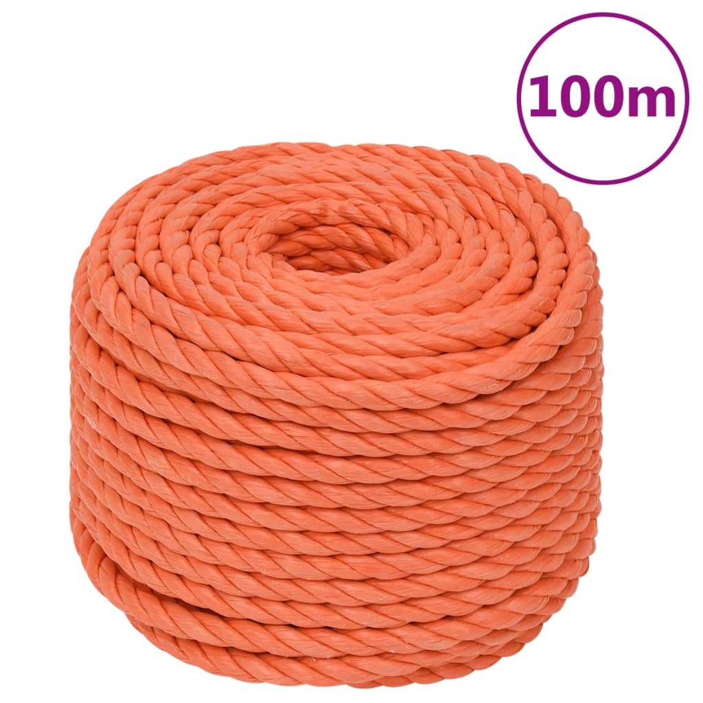 Vidaxx Arbeitsseil 24 mm 100 m Polypropylen Orange