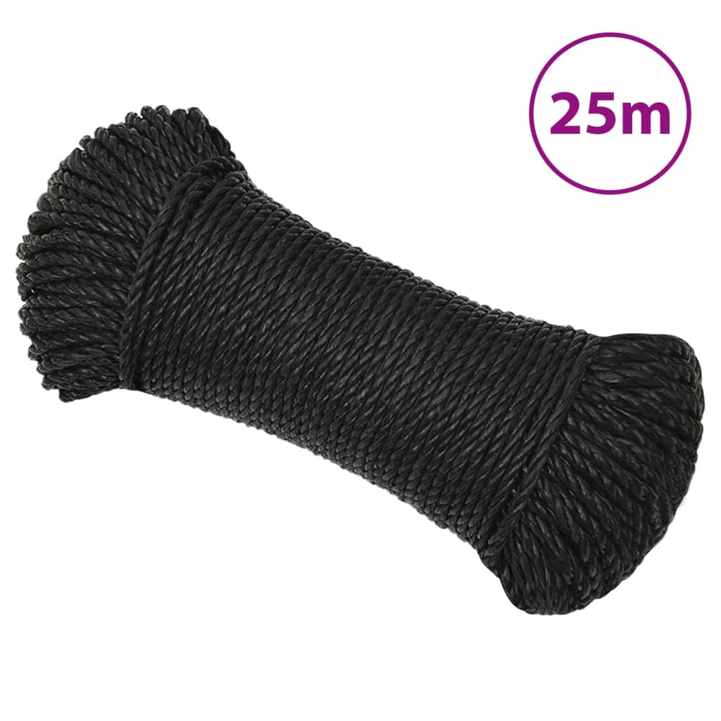 Vidaxx Arbeitsseil 3 mm 25 m Polypropylen schwarz