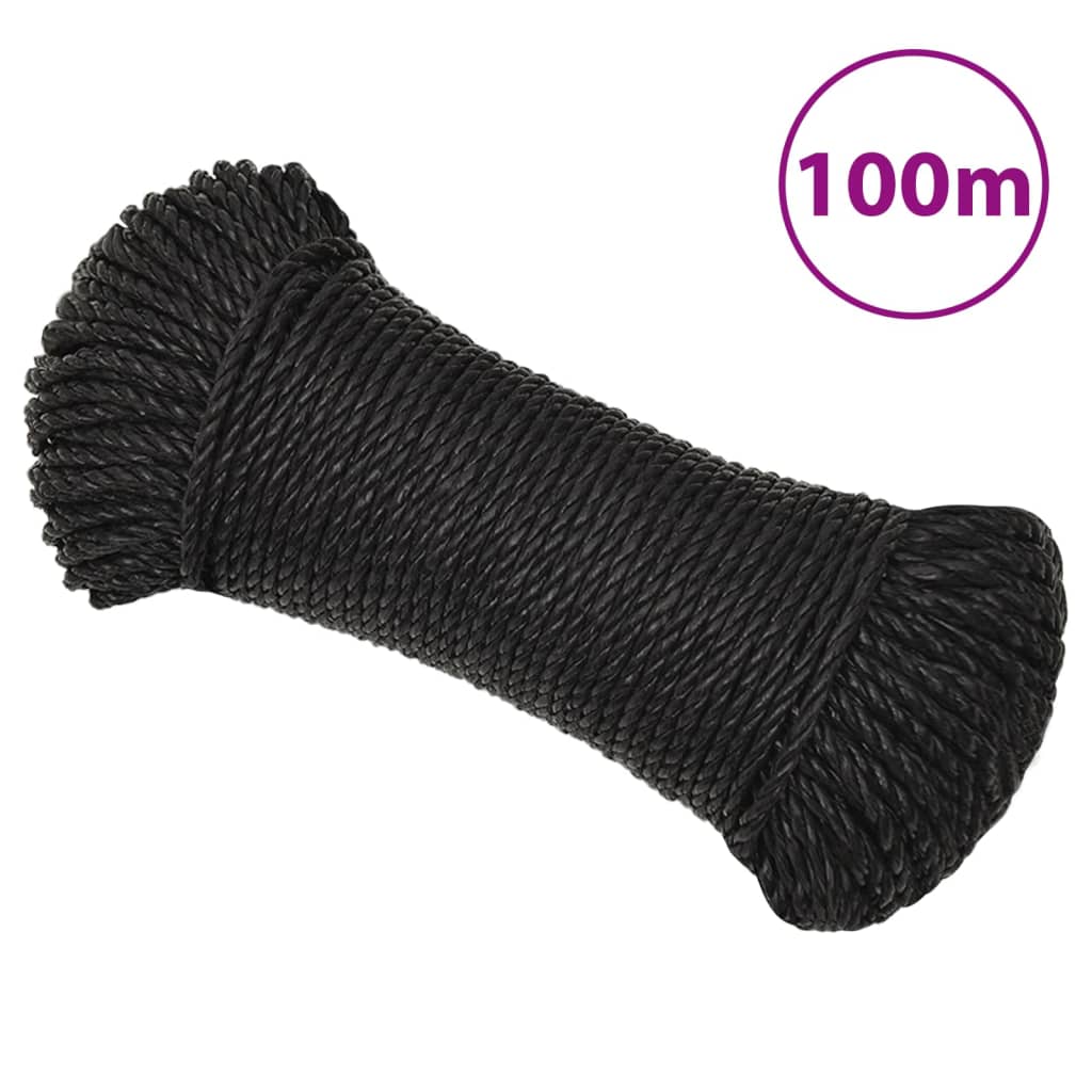 Vidaxx Arbeitsseil 3 mm 100 m Polypropylen schwarz