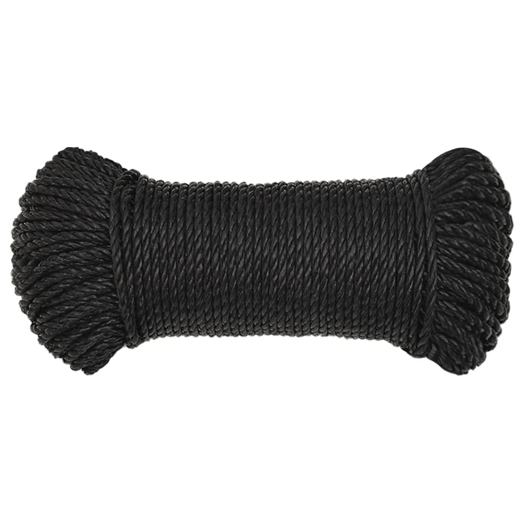 Vidaxx Arbeitsseil 3 mm 250 m Polypropylen schwarz