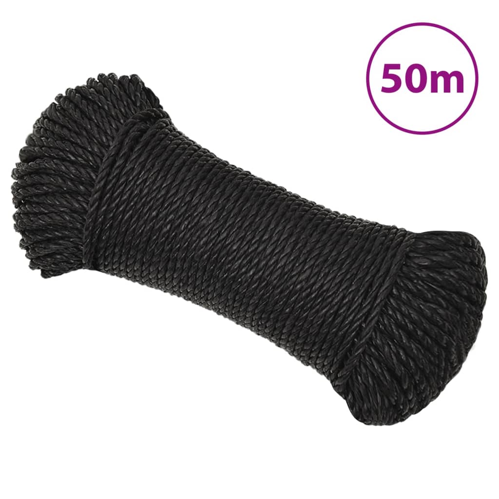 Vidaxl Werkouw 6 mm 50 m Polypropenschwarz