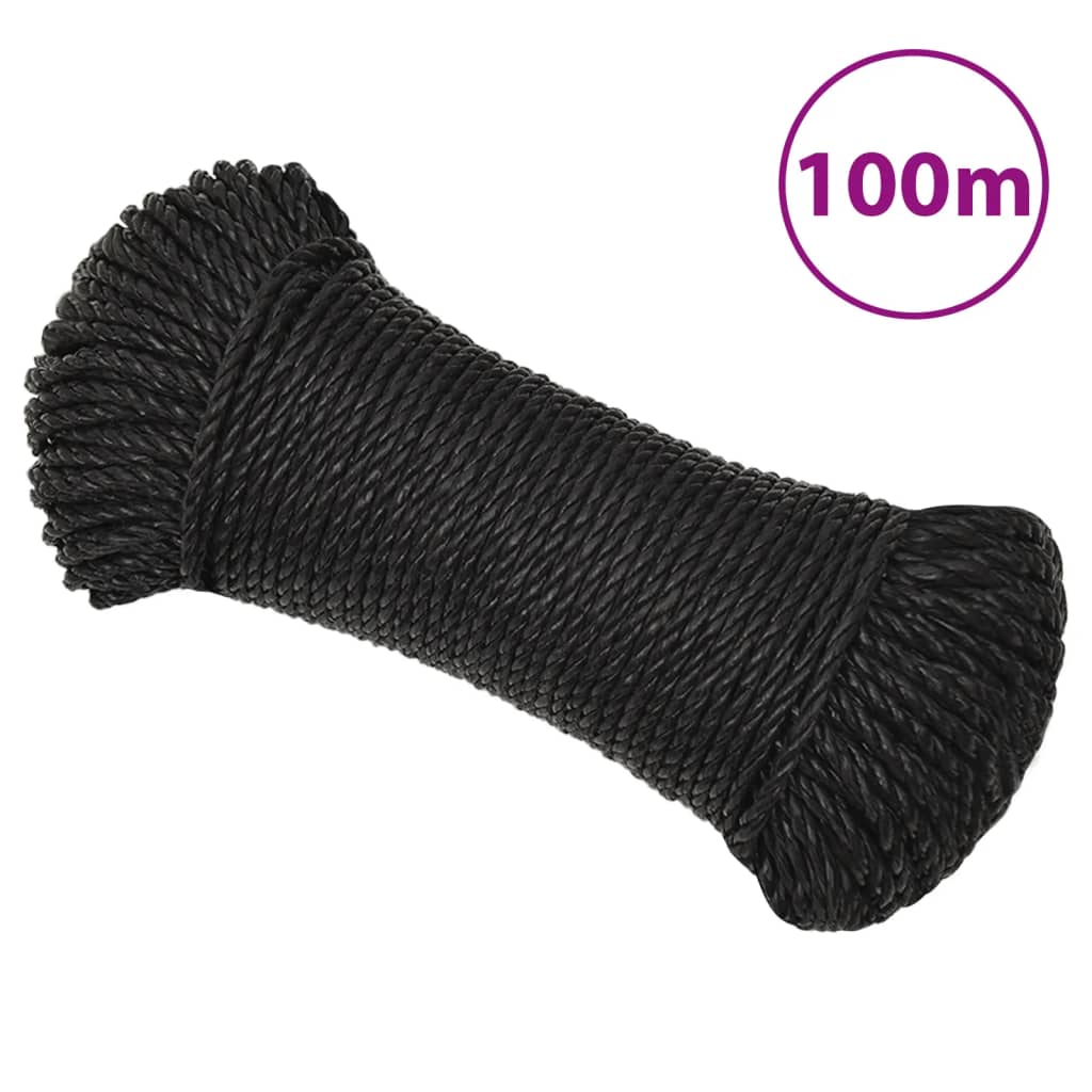 Vidaxx Arbeitsseil 8 mm 100 m Polypropylen schwarz