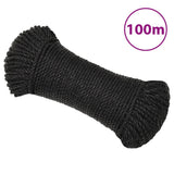 Vidaxx Arbeitsseil 8 mm 100 m Polypropylen schwarz
