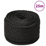 Vidaxx Arbeitsseil 12 mm 25 m Polypropylen schwarz