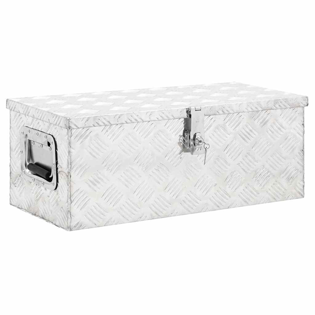 VIDAXL -Speicherbox 70x31x27 cm Aluminium Silberfarbe