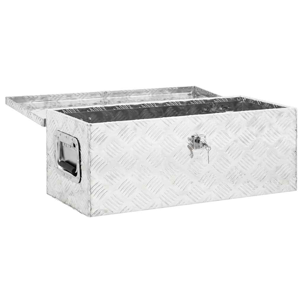 VIDAXL -Speicherbox 70x31x27 cm Aluminium Silberfarbe