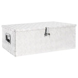 VIDAXL -Speicherbox 90x47x33.5 cm Aluminium Silberfarbe