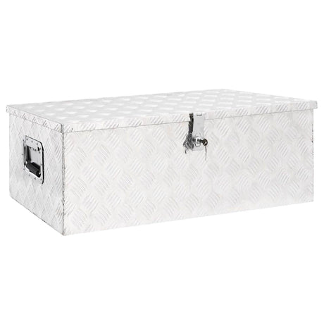 VIDAXL -Speicherbox 90x47x33.5 cm Aluminium Silberfarbe
