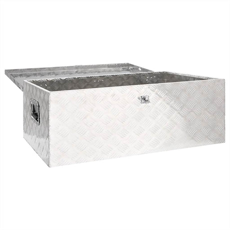 Vidaxl Storage Box 100x55x37 cm Aluminium Silberfarbe