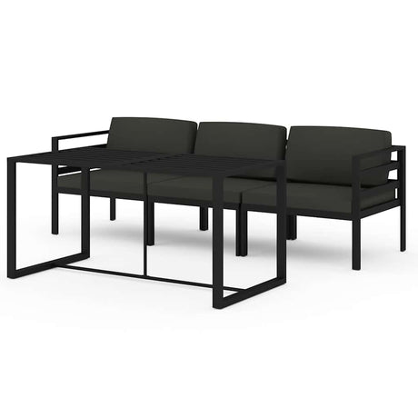 Vidaxl 4-delige loungeset met kussens aluminium antracietkleurig