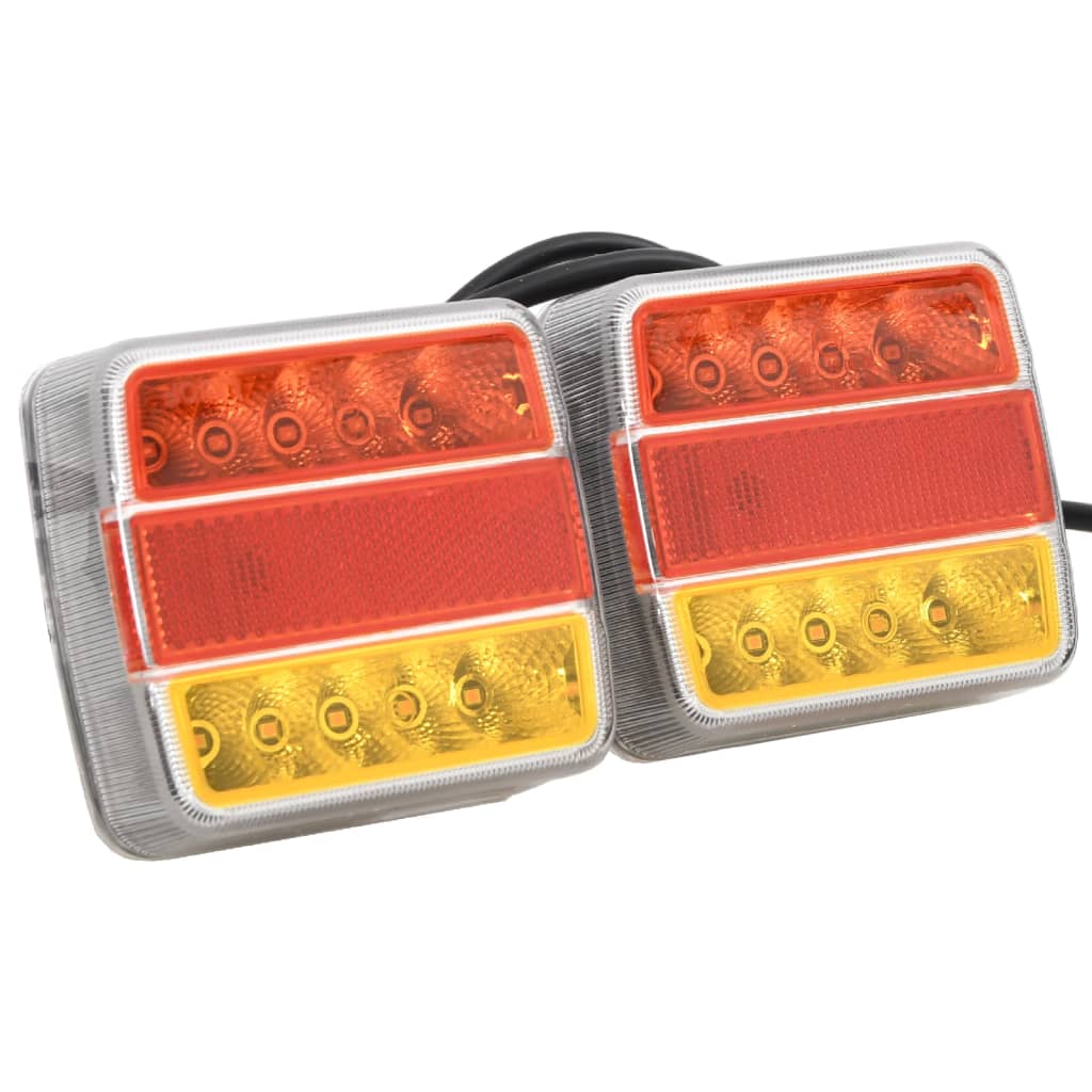 Vidaxl aanhangerlampen 2 st led-lamp 12 v 10,5x7,5x10 cm rood