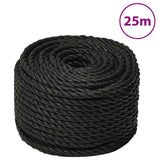Vidaxx Arbeitsseil 20 mm 25 m Polypropylen schwarz