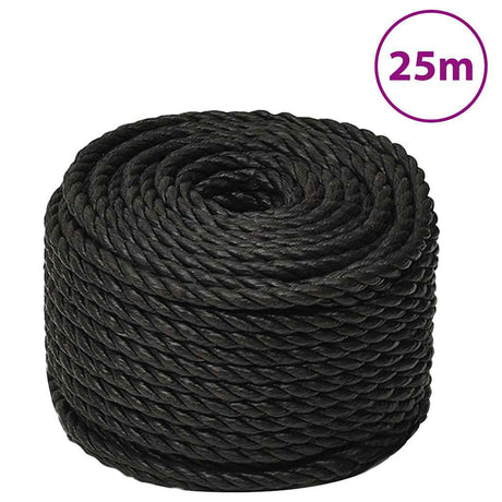 Vidaxx Arbeitsseil 20 mm 25 m Polypropylen schwarz
