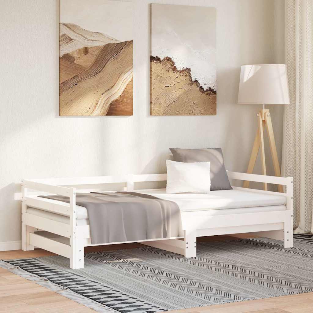 Vidaxl uitschuifbare slaapbank zonder matras 90x190 cm wit