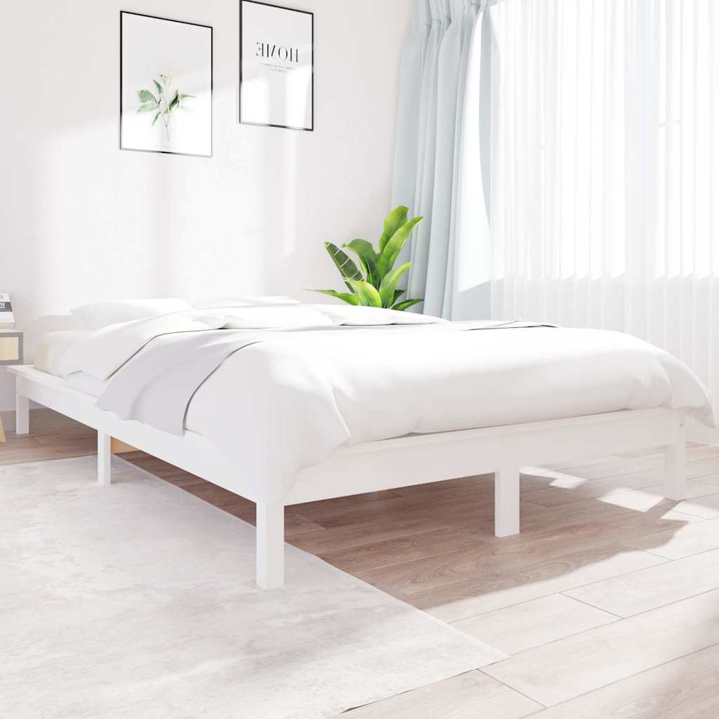 Vidaxl bedframe massief grenenhout wit 140x200 cm