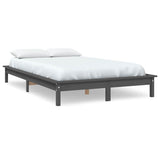Vidaxl bedframe massief grenenhout grijs 150x200 cm