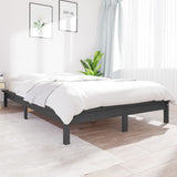 Vidaxl bedframe massief grenenhout grijs 150x200 cm