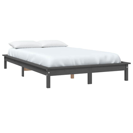 Vidaxl bedframe massief grenenhout 180x200 cm grijs