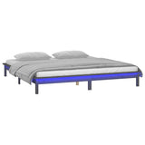 Vidaxl bedframe led massief hout grijs 120x200 cm