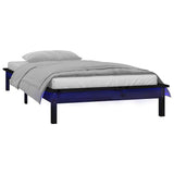 Vidaxl bedframe led massief hout zwart 75x190 cm