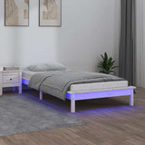 Vidaxl bedframe led massief hout wit 90x190 cm