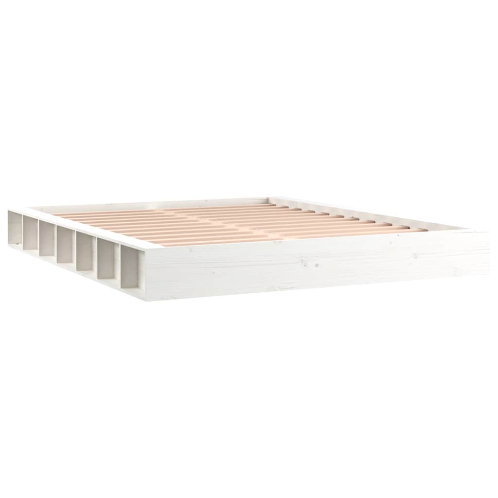 Vidaxl bedframe massief hout wit 200x200 cm