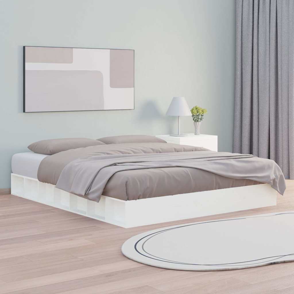 Vidaxl bedframe massief hout wit 160x200 cm