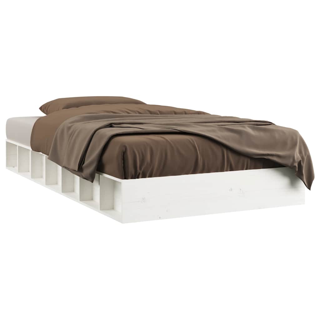 Vidaxl bedframe massief hout wit 90x190 cm