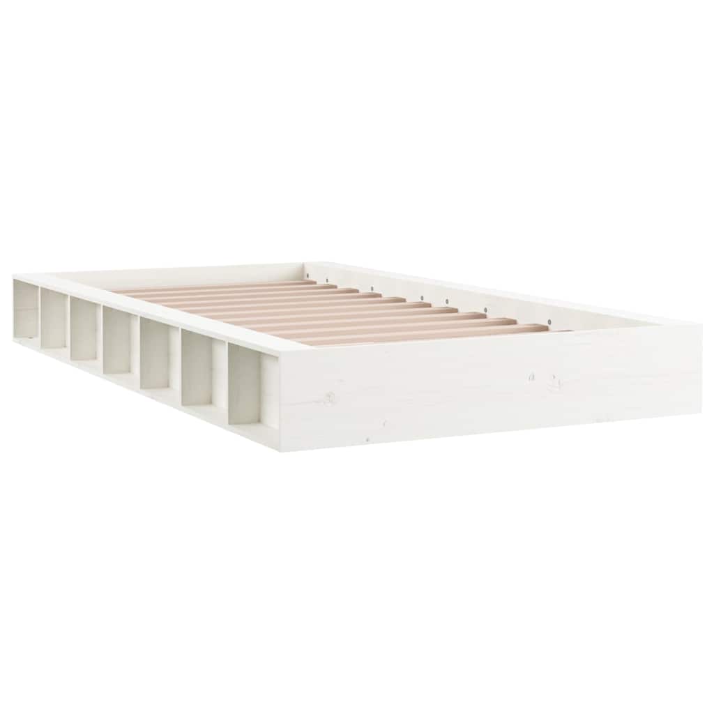 Vidaxl bedframe massief hout wit 120x190 cm