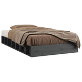 Vidaxl bedframe massief hout grijs 135x190 cm