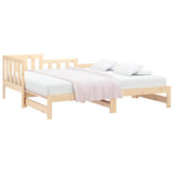 Vidaxl slaapbank uitschuifbaar 2x(90x200) cm massief grenenhout