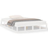 Vidaxl bedframe massief hout wit 120x200 cm