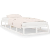 Vidaxl bedframe massief hout wit 75x190 cm